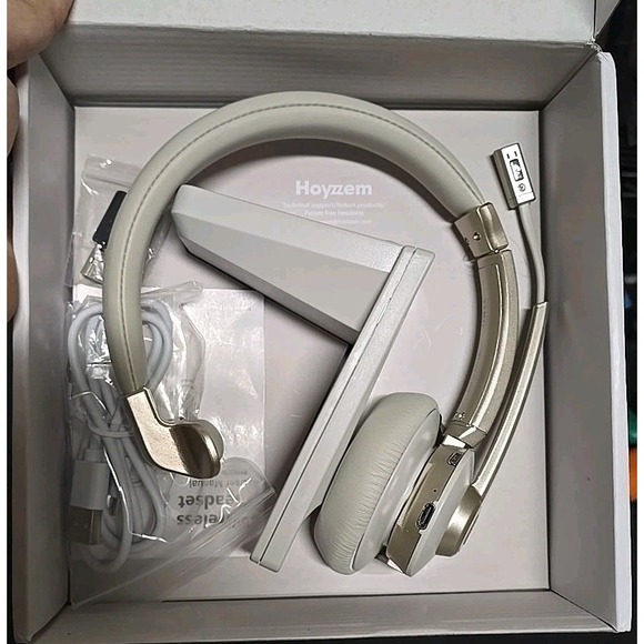 Hoyzzem Wireless Headset With Microphone USB Dongle, Bluetooth, Charging Dock - Picture 4 of 4